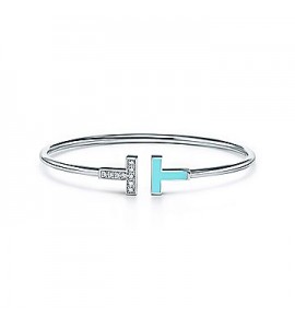 Turquoise and Diamond Coil Bracelet
