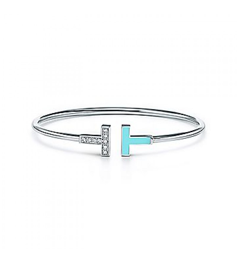 Turquoise and Diamond Coil Bracelet